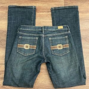 See Through Soul jeans Size 29 with gorgeous amber rhinestone pocket detail